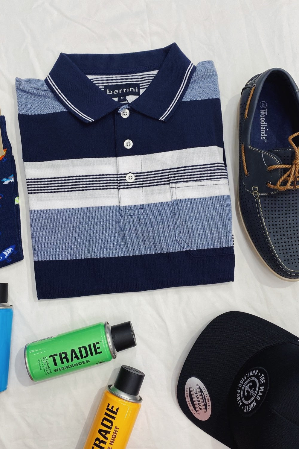 Bertini Block Stripe Pique Polo