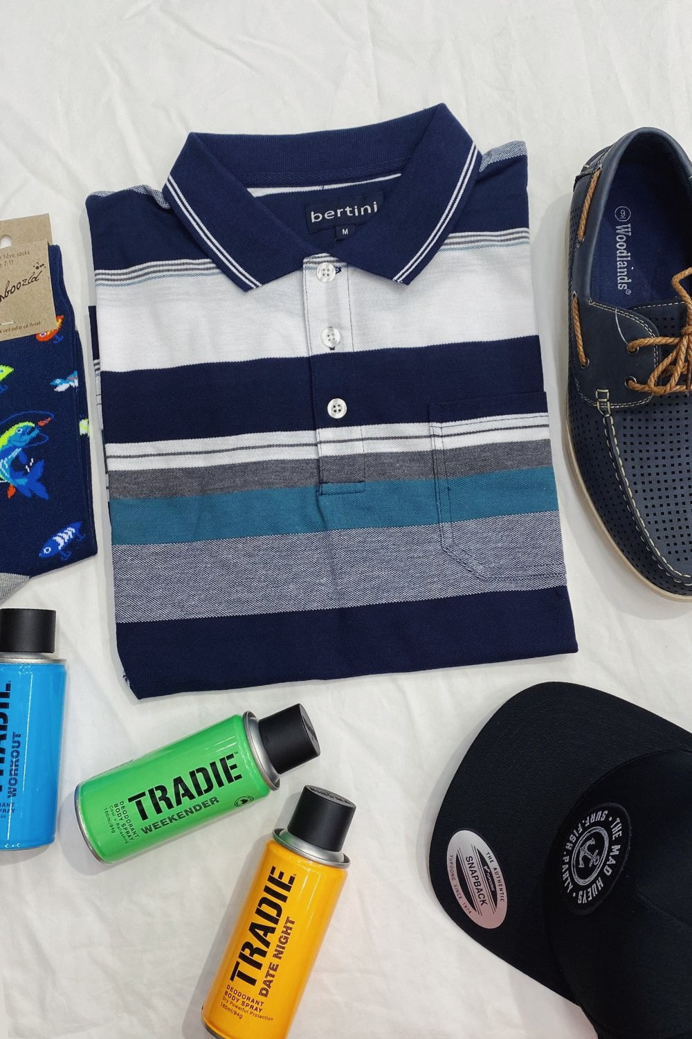 Bertini Block Stripe Pique Polo