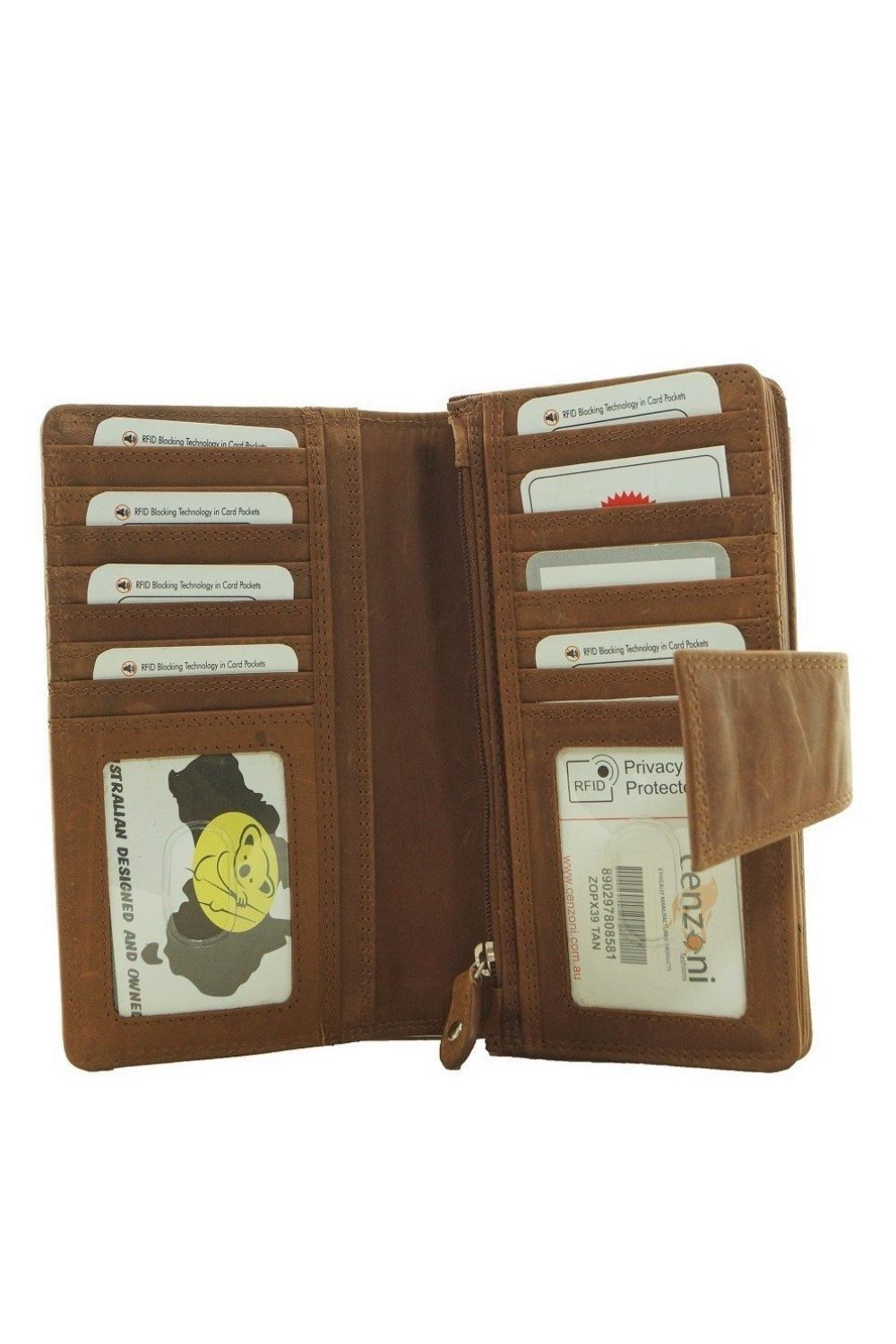 Cenzoni RFID Oil Pull up Leather Ladies Purse