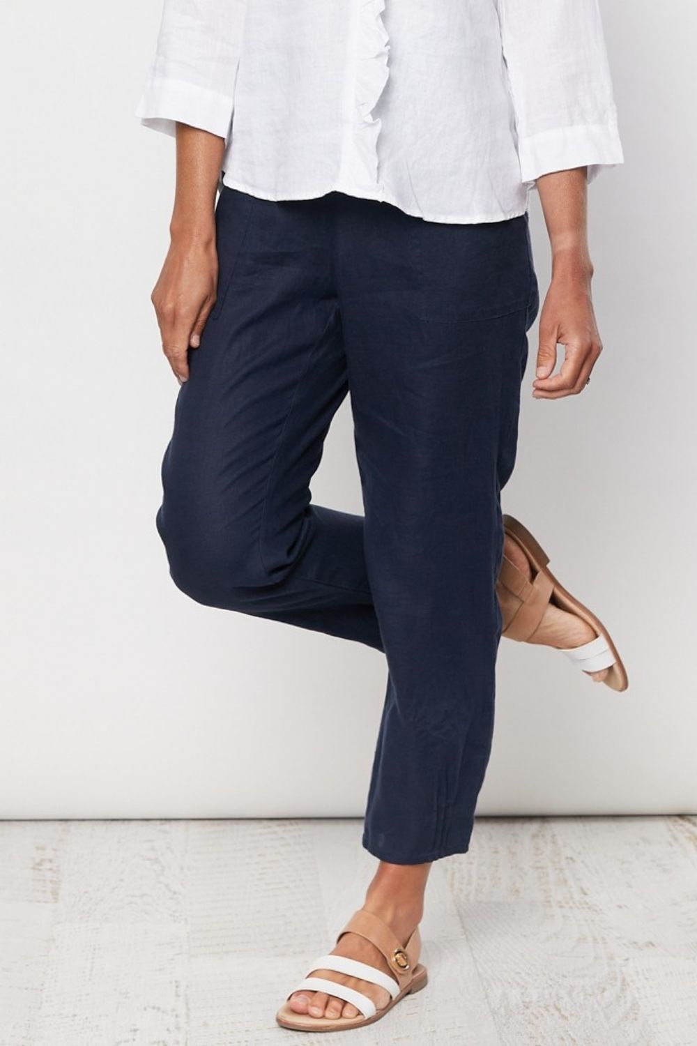 Gordon Smith Jersey Waist Linen Pant