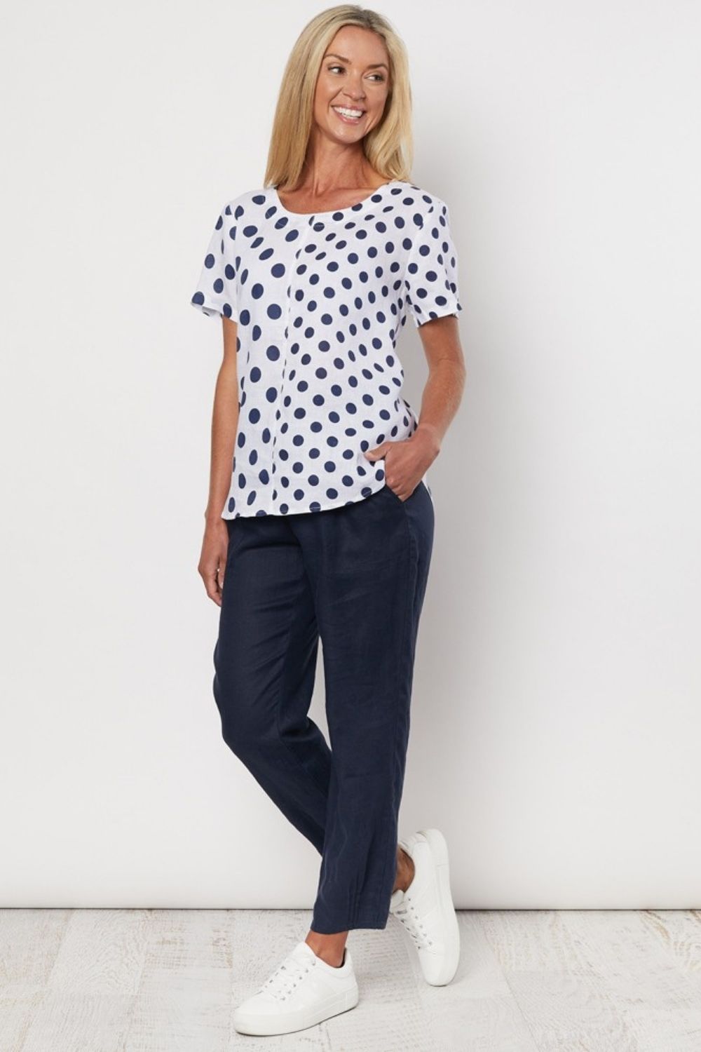 Gordon Smith Jersey Waist Linen Pant