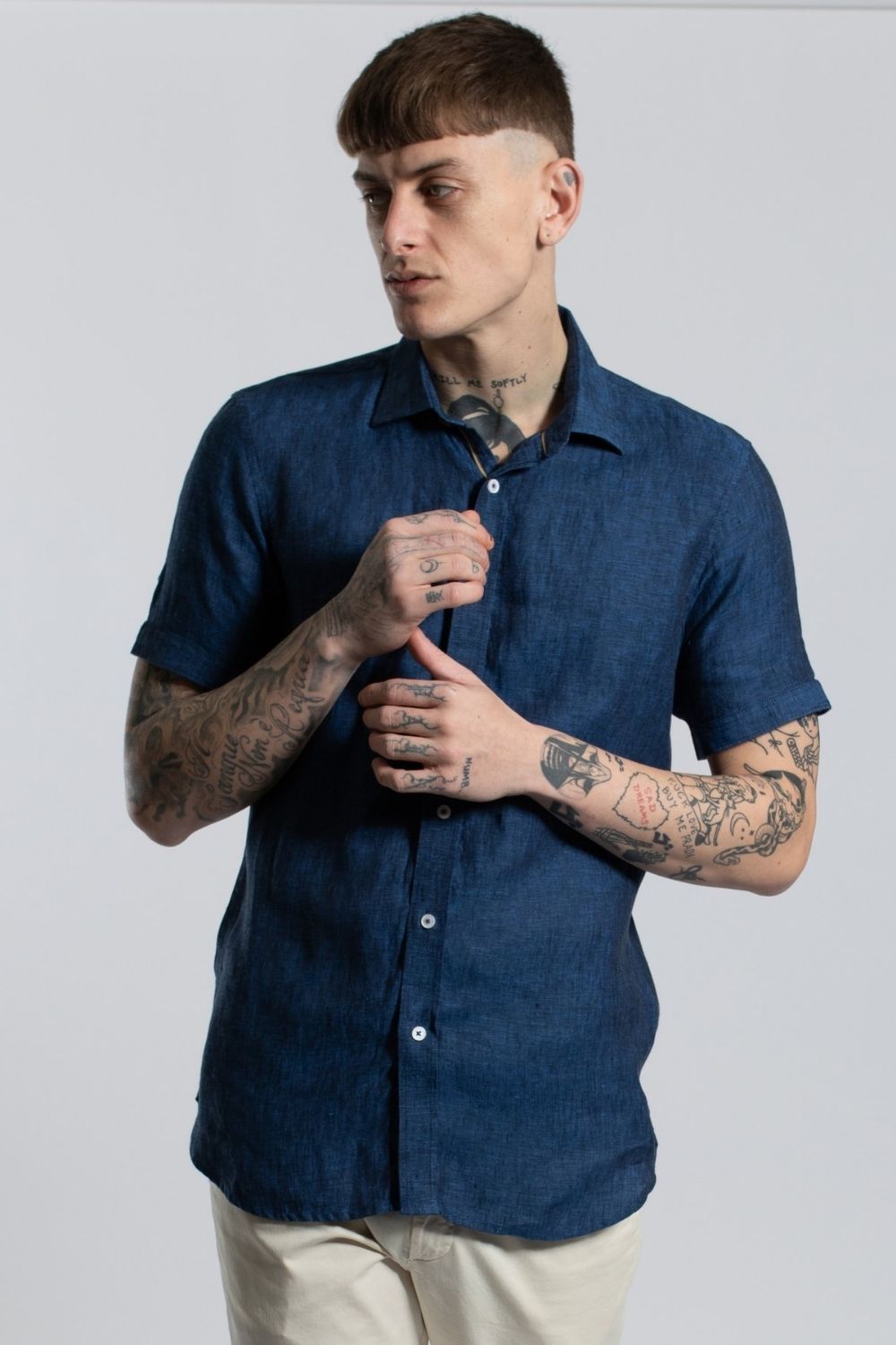 James Harper Linen Short Sleeve Shirt