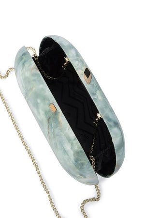 Olga Berg Quartz Oval Clutch