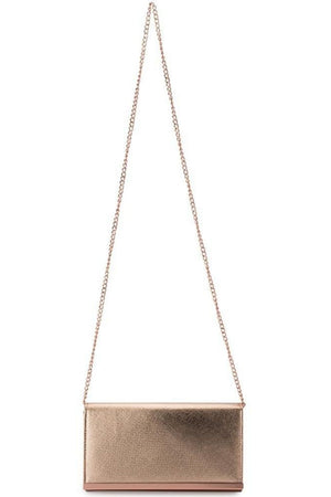 Olga Berg Maddie Matallic Embossed Foldover Clutch