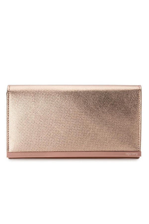 Olga Berg Maddie Matallic Embossed Foldover Clutch