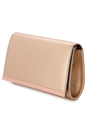 Olga Berg Maddie Matallic Embossed Foldover Clutch