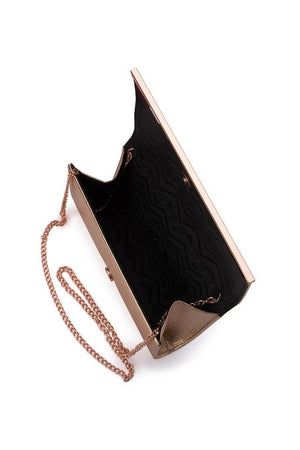 Olga Berg Maddie Matallic Embossed Foldover Clutch