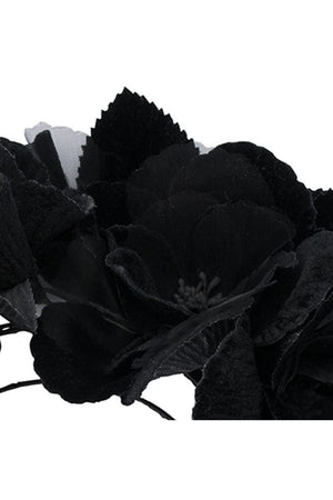 Olga Berg Duchess Velvet and Organza Rose Headband