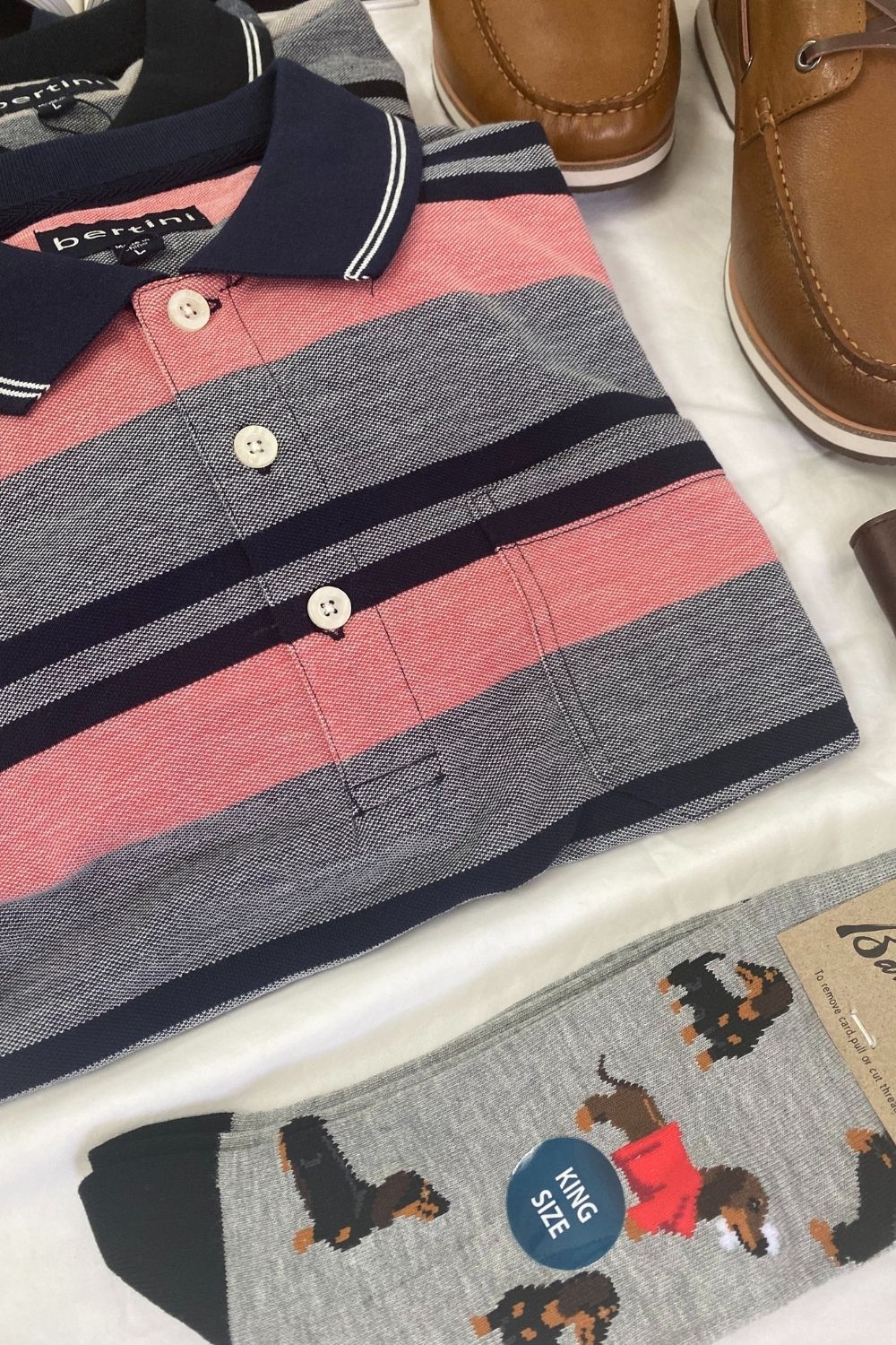 Bertini Striped Pique Polo