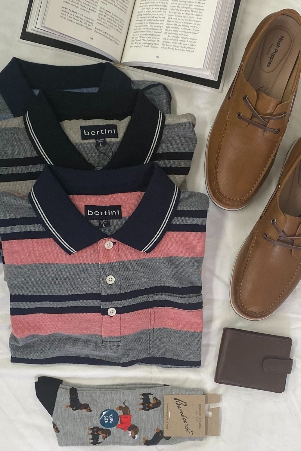 Bertini Striped Pique Polo