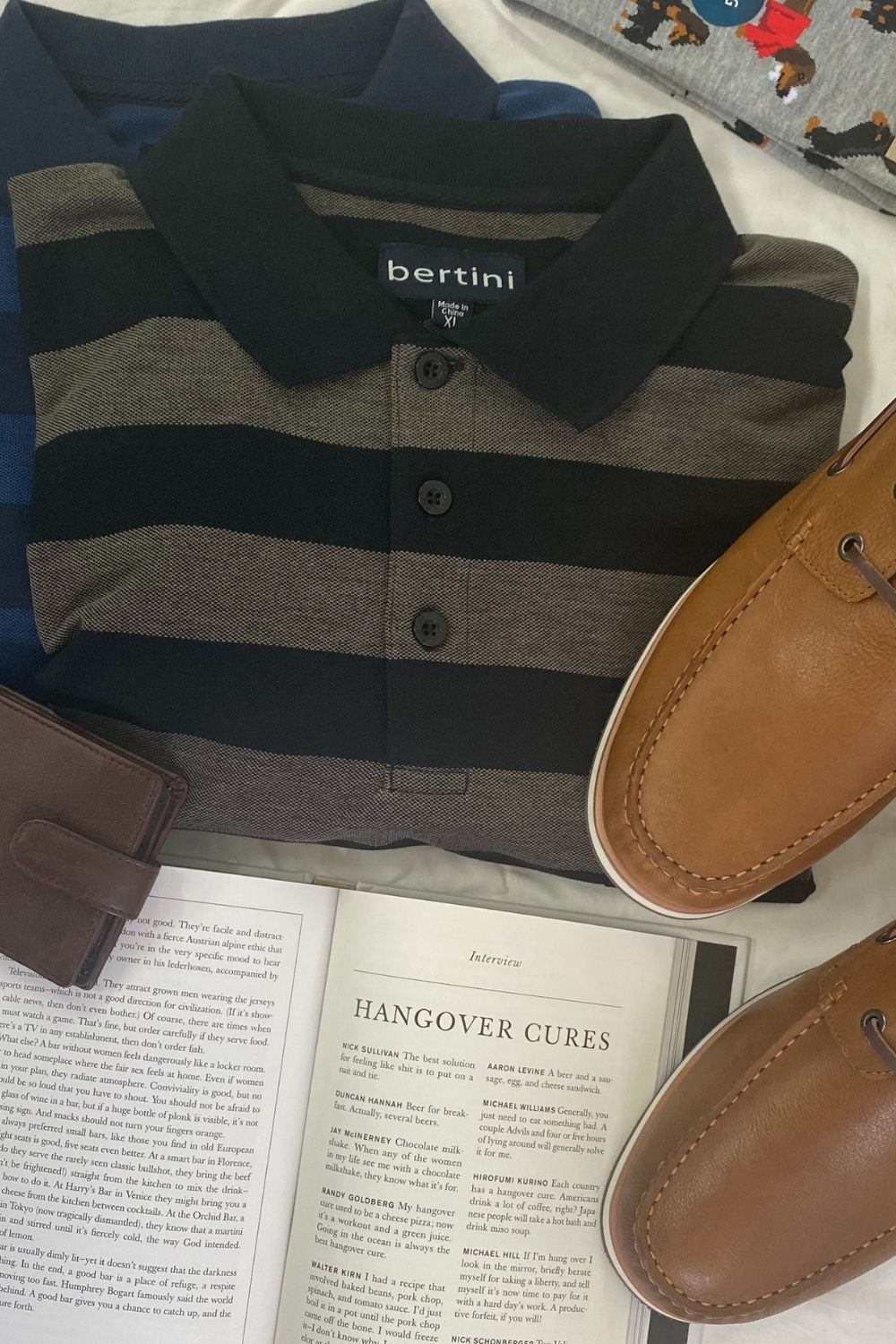 Bertini Striped Pique Polo
