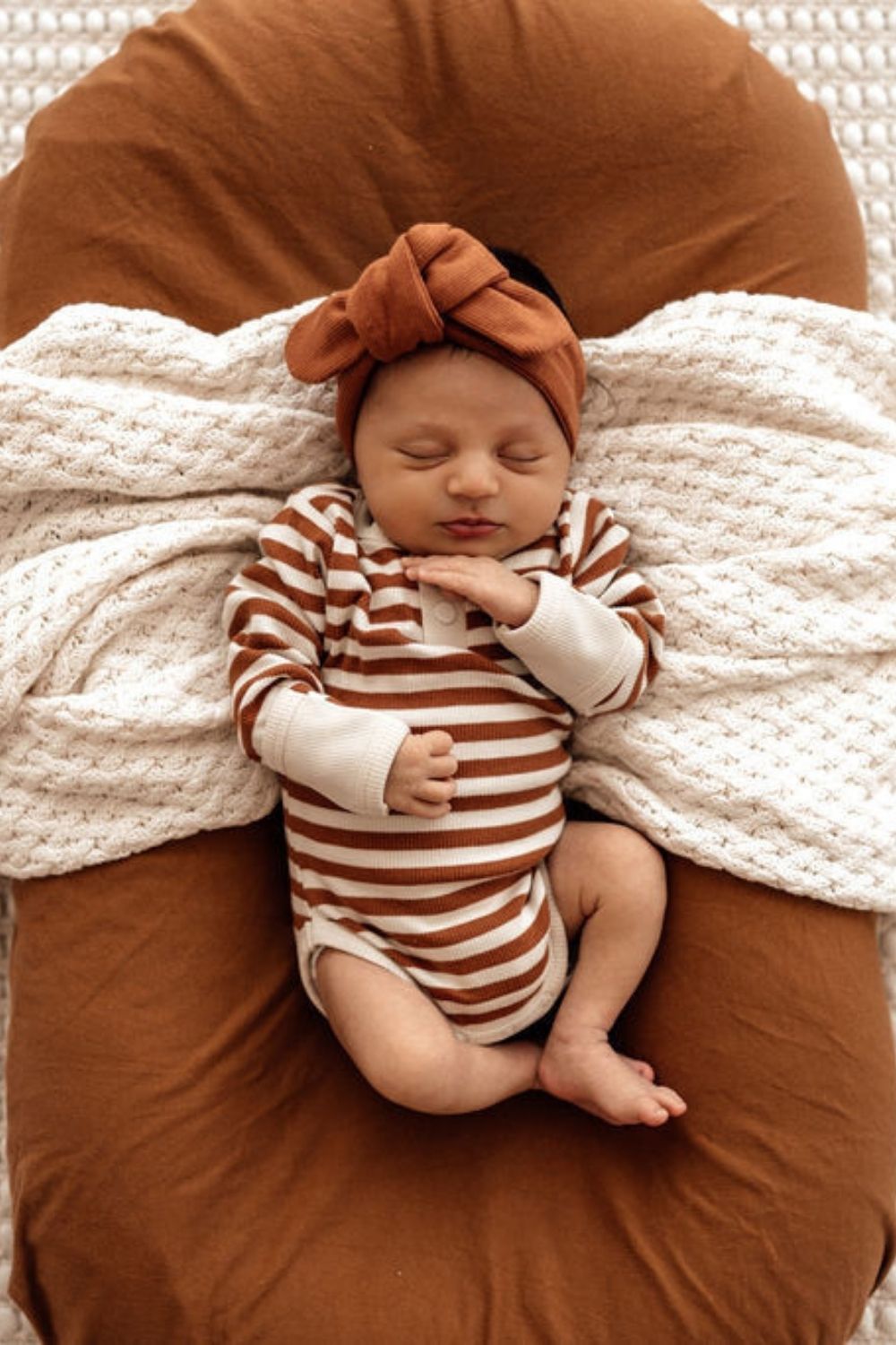 Snuggle Hunny Biscuit Stripe Long Sleeve Bodysuit