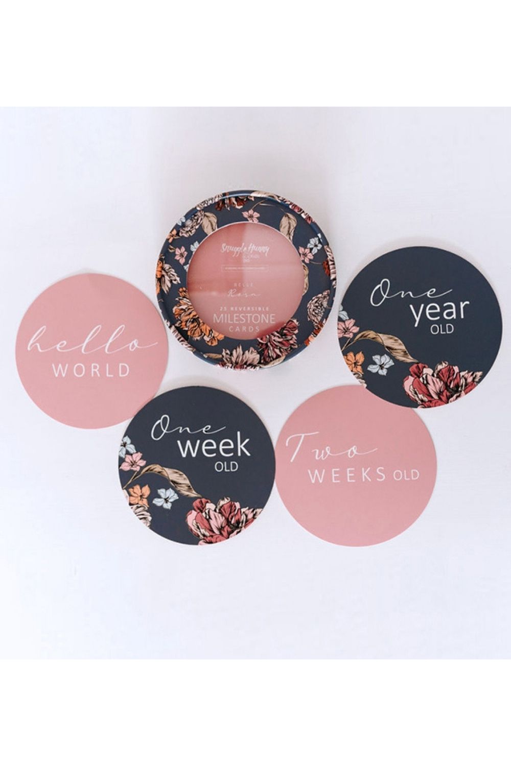 Snuggle Hunny Belle & Rose Gold Reversible Milestone Cards