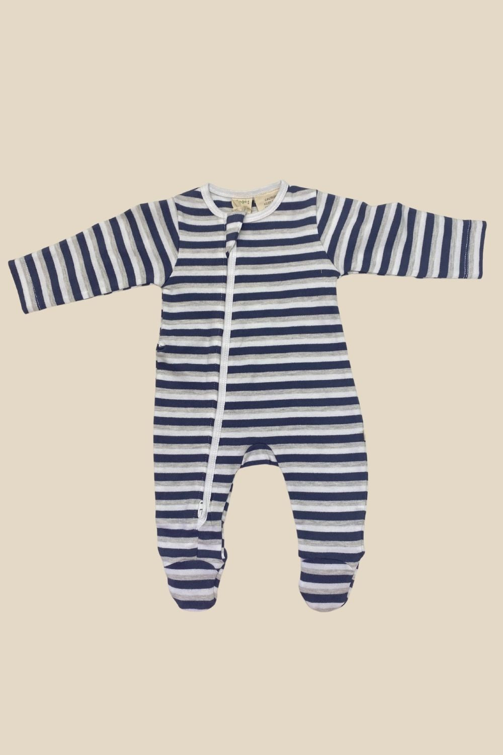 Tiny Twig Stripe Side Zip L/S Growsuit