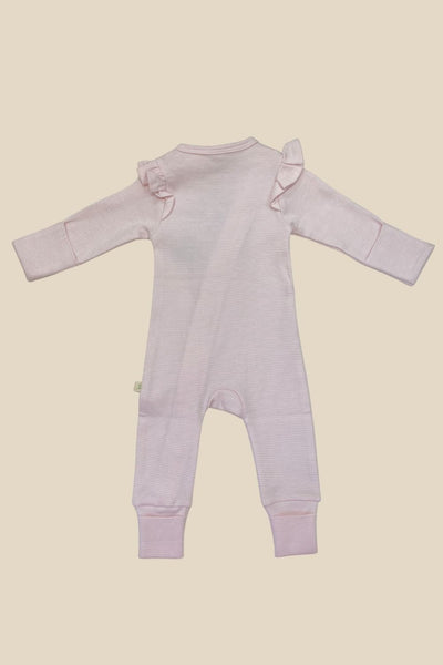 Tiny Twig Pink Frill L/S Zipsuit