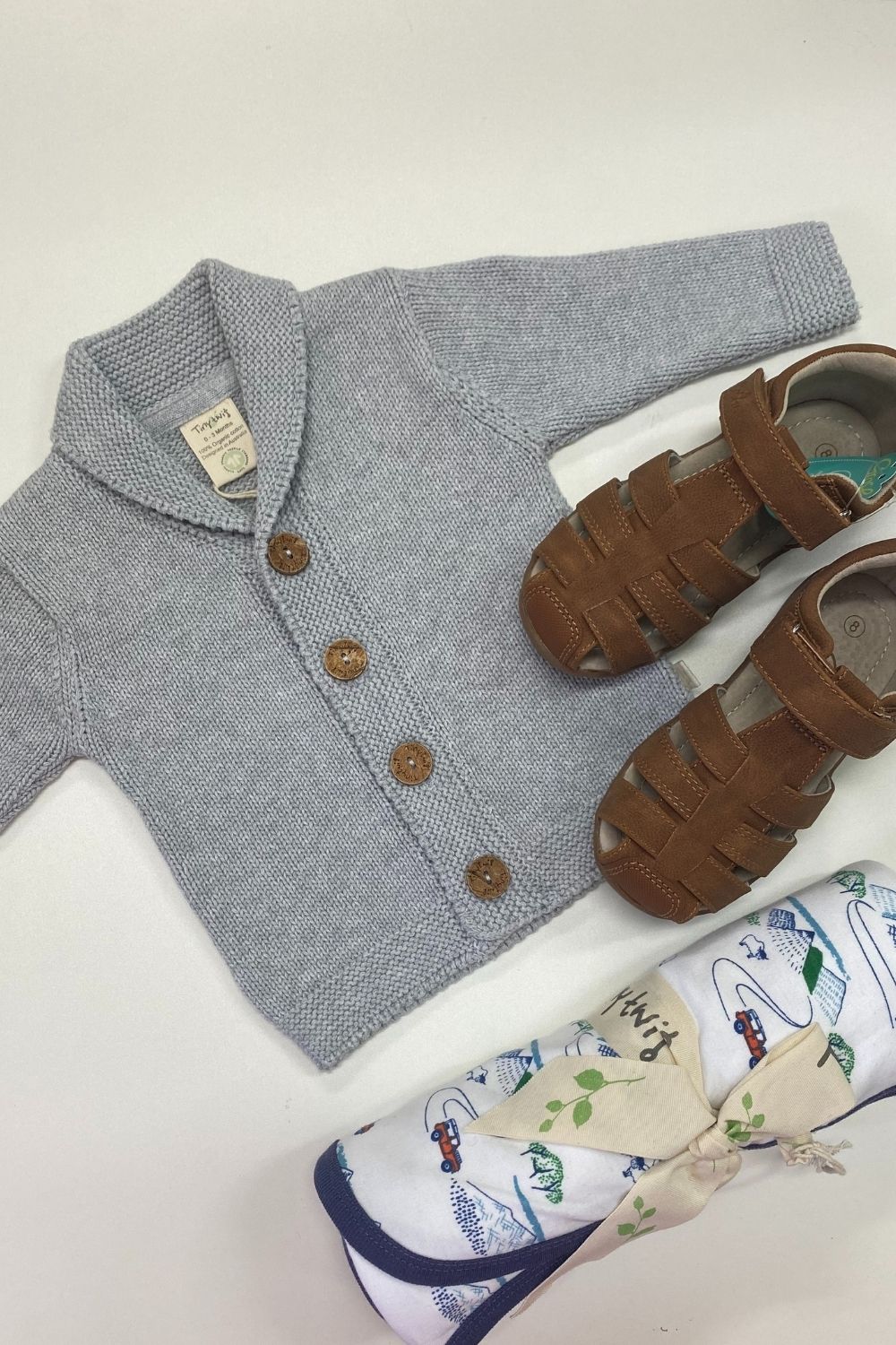 Tiny Twig Grey Boys Knitted Cardigan