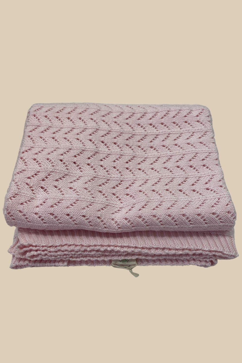 Tiny Twig Pink Knitted Blanket