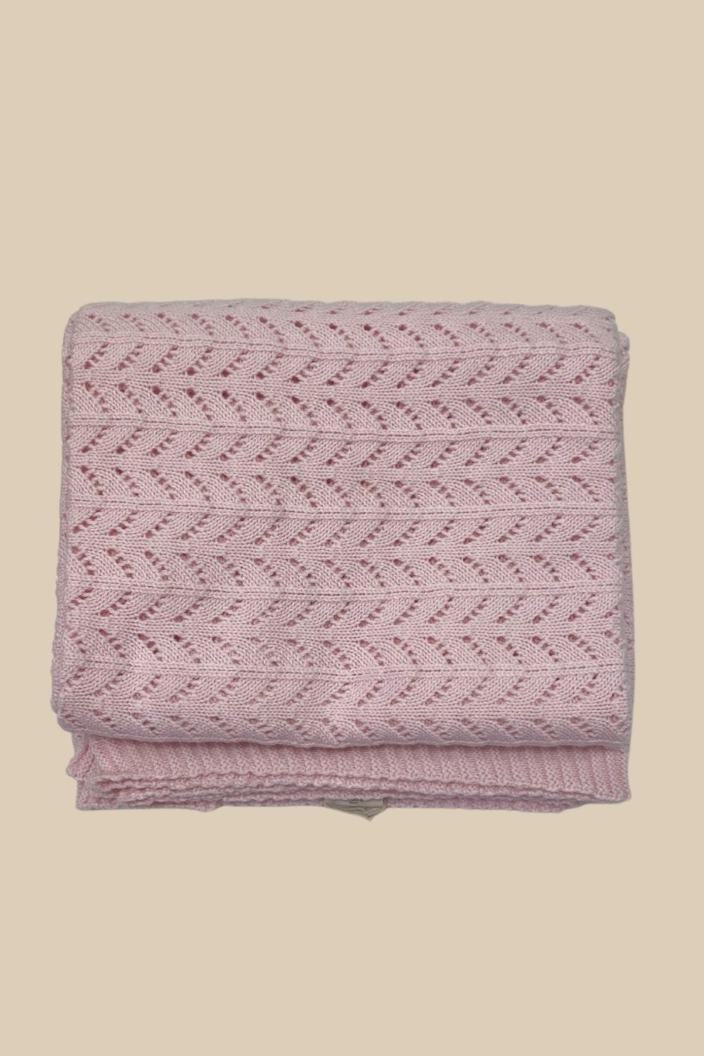 Tiny Twig Pink Knitted Blanket