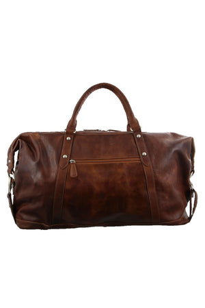 Pierre Cardin Rustic Leather Overnight Bag