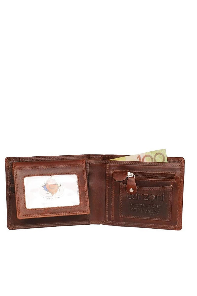 Cenzoni RFID Oil Pull Up Leather Mens Wallet